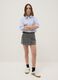 Grey Regular Fit Mini Skirt with Belt_0