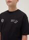 Kinder T-Shirt aus schwarzer reiner Baumwolle im Oversize mit Brooklyn Nets Logo_2
