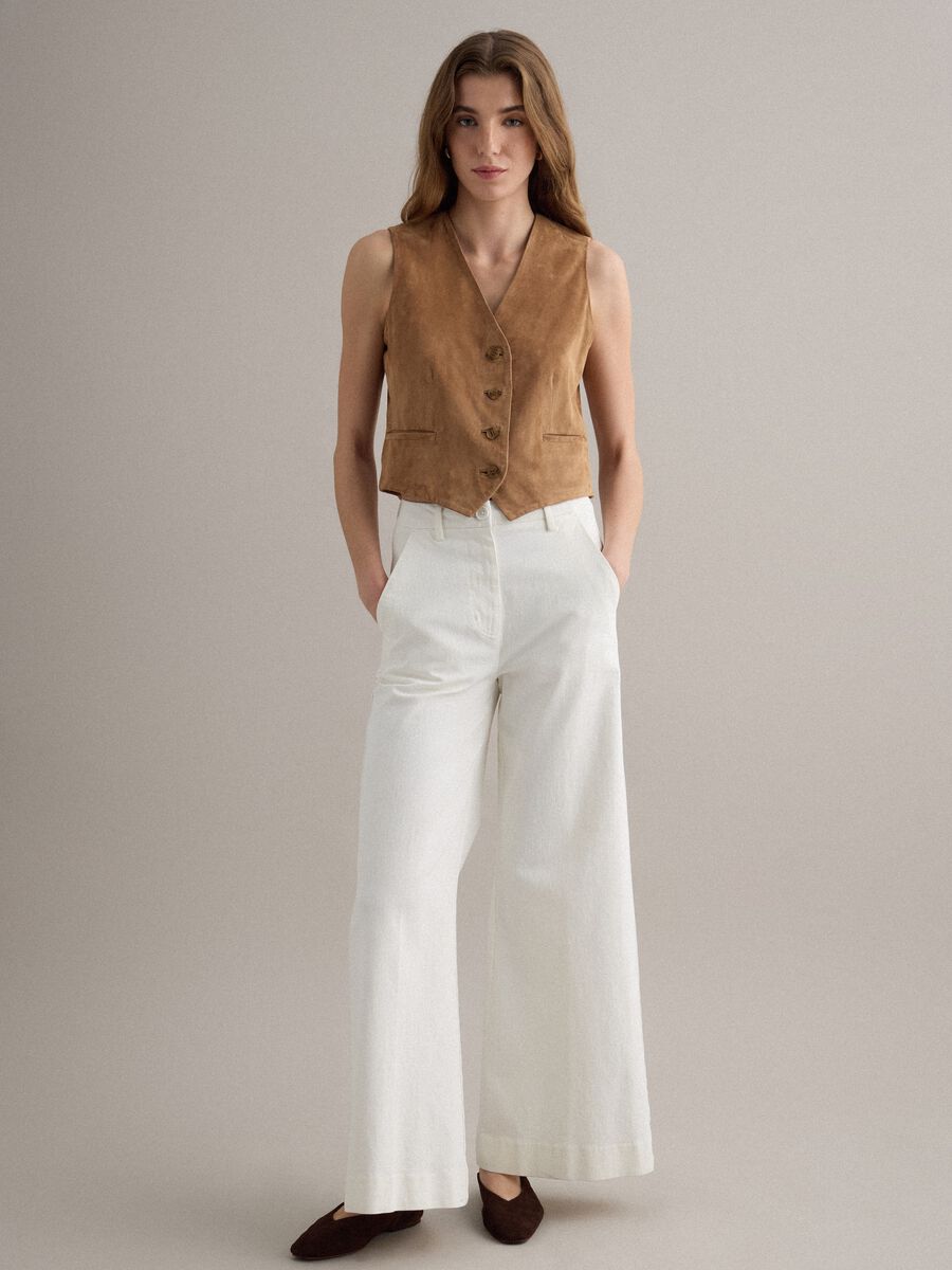 Brown Genuine Leather Waistcoat_2