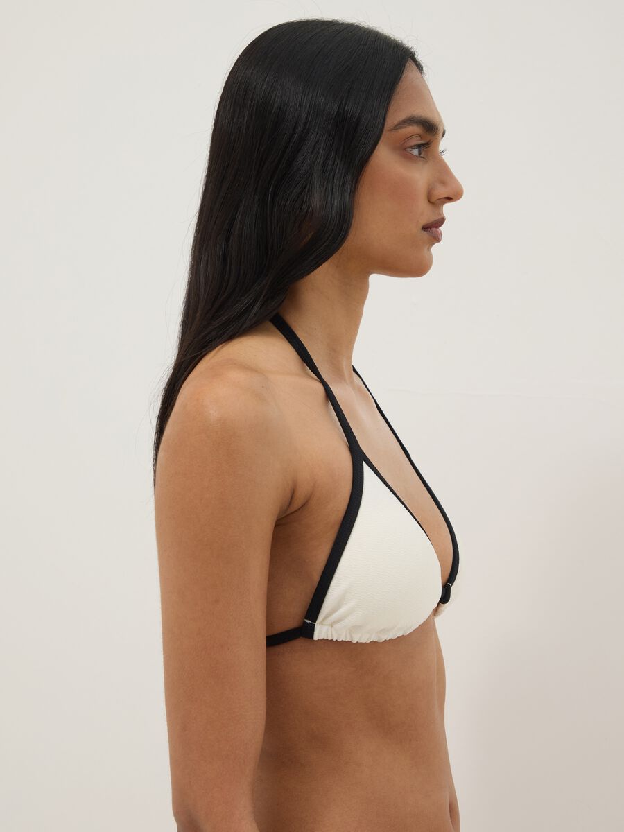 Haut de bikini triangle multicolore en tissu stretch_4