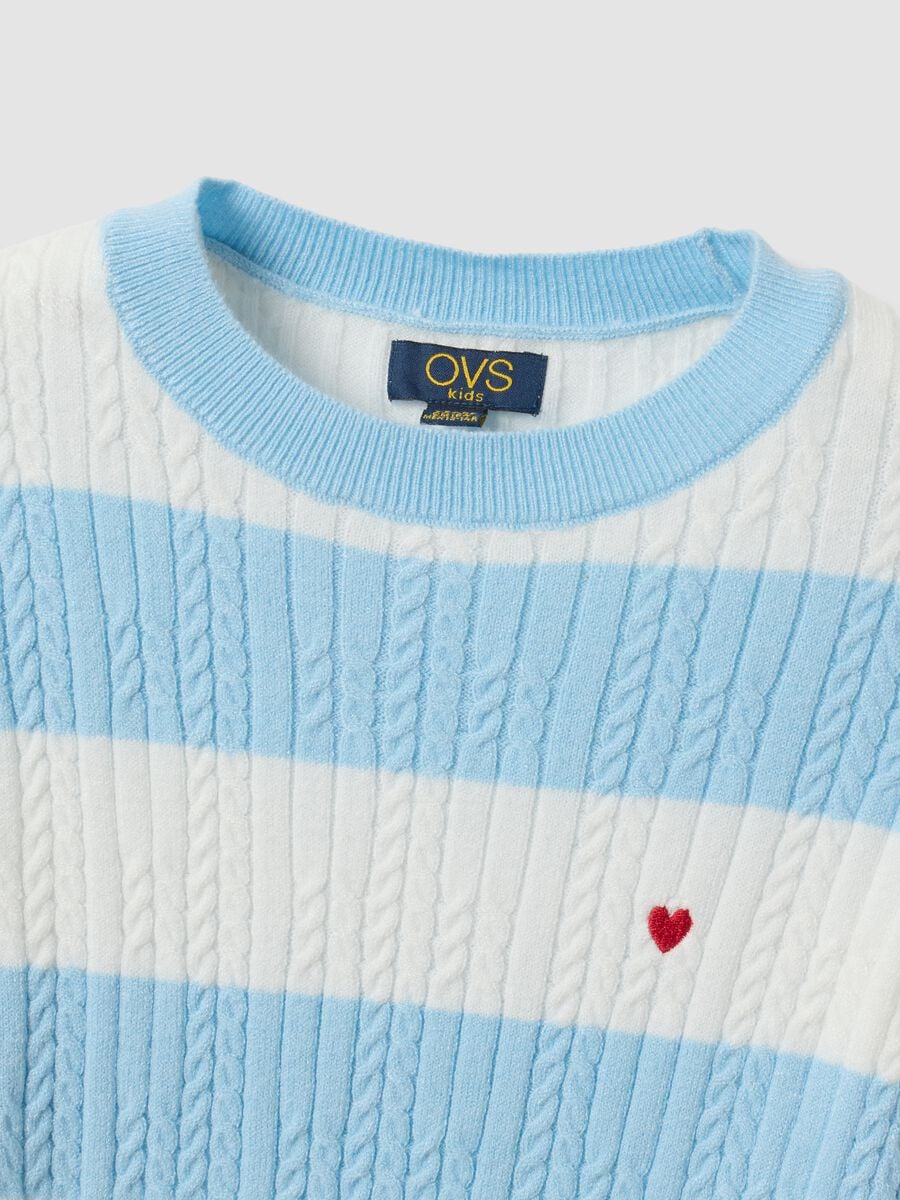 Multicolour striped viscose-blend boat-neck jumper for girls_4