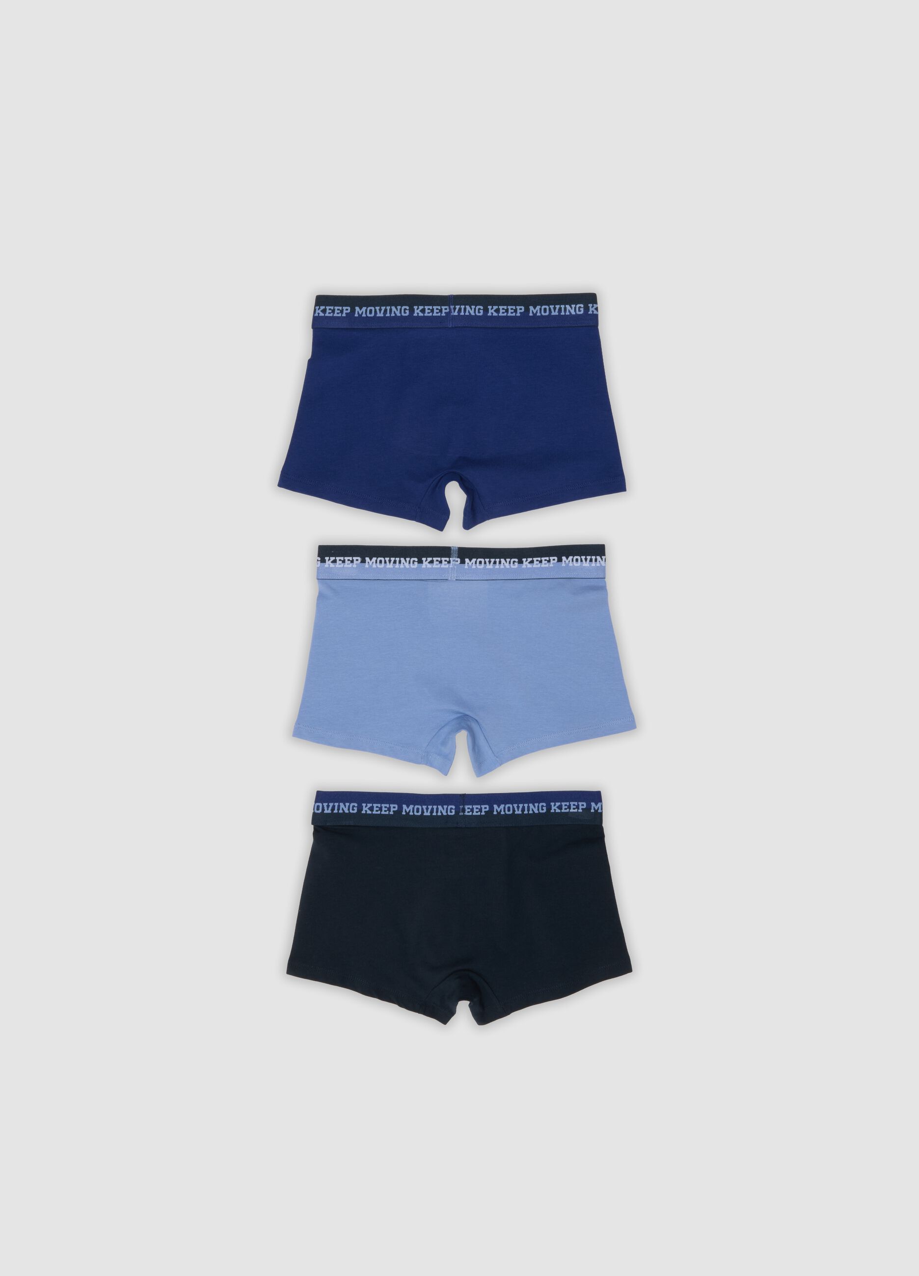 Boys&rsquo; 3-pack of blue organic stretch cotton boxers