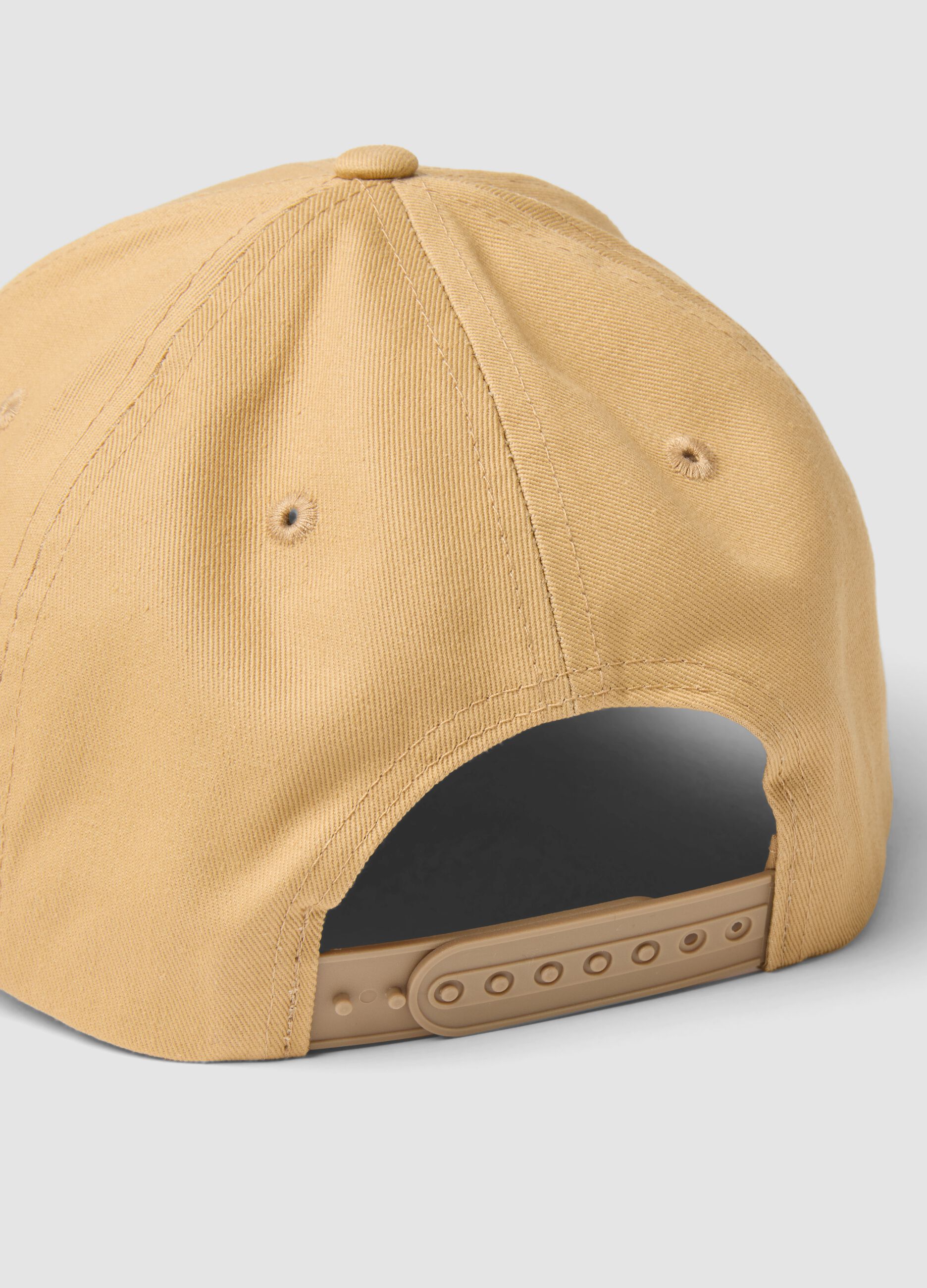 Beige pure cotton baseball cap with lettering