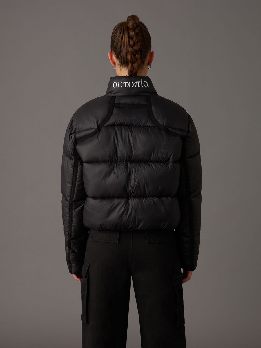 Cropped Technical Puffer Jacket Black_2