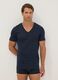 Blue pure Supima cotton V-neck T-shirt, regular fit_0