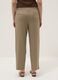 Beige viscose and linen blend straight-fit trousers with drawstring_3
