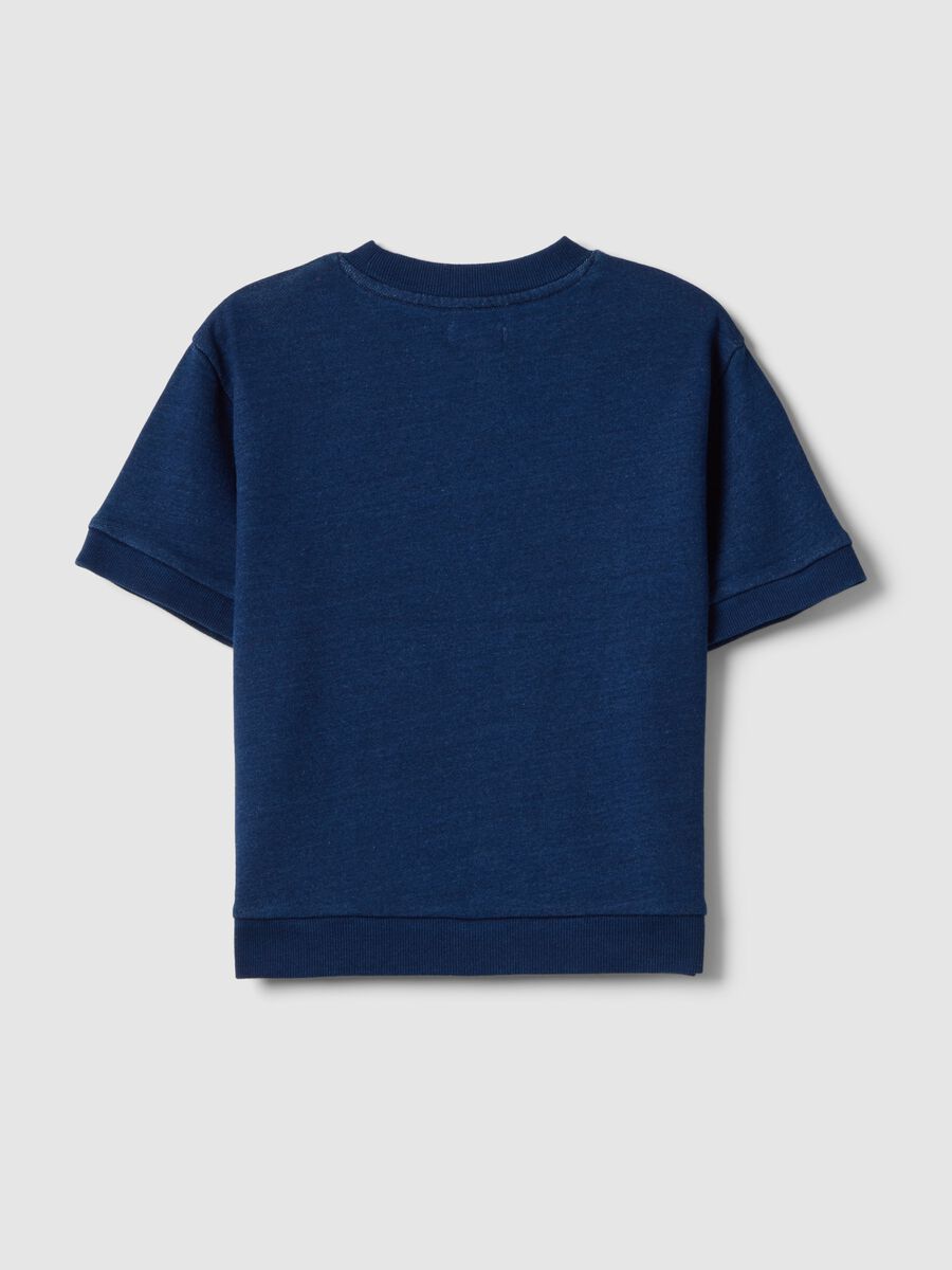 Kids' Oversized Fit Blue Cotton Blend T-shirt_1