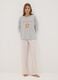 Grey marl organic cotton and viscose blend crew-neck pyjamas_0