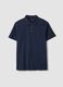 Blaues Poloshirt aus reiner Baumwolle mit kurzen &Auml;rmeln, Regular Fit_4