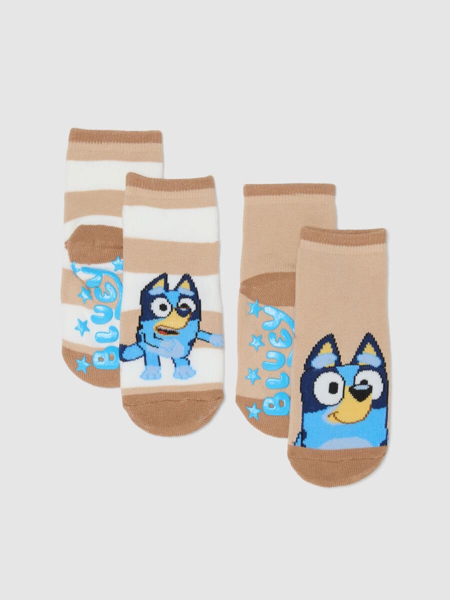 Bipack calzini in misto cotone multicolor da neonato con ricamo Bluey_0