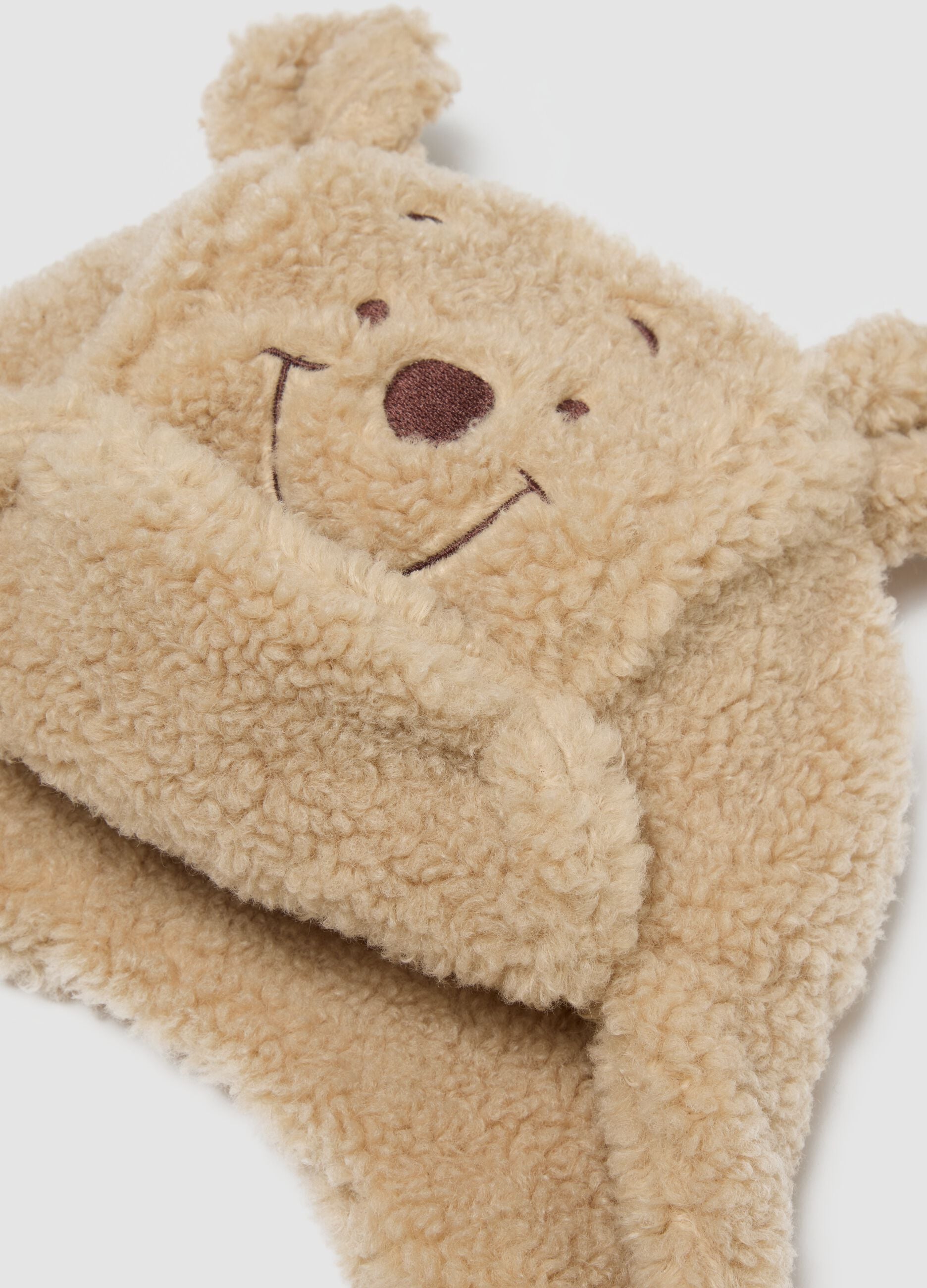 Beige hat with appliqu&eacute; ears and Winnie the Pooh embroidery