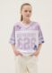 Girls' multicolour pure cotton boxy fit T-shirt with Stitch_0