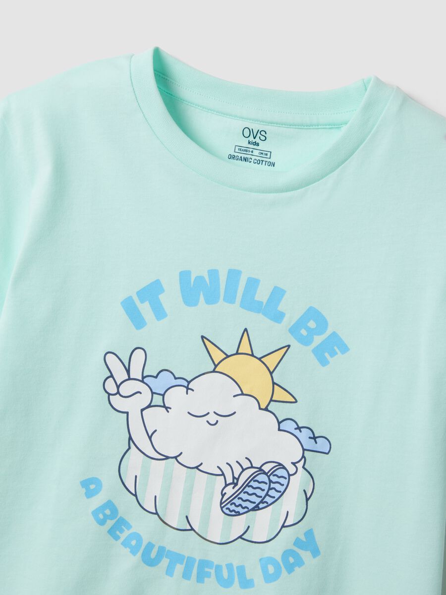 Hellblauer Kinderpyjama aus reiner Bio-Baumwolle, Regular Fit_3