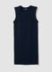 Blaues Midi-Kleid aus geripptem Stretch-Baumwollstoff_0