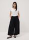 Girls' black pure cotton wide leg trousers_0
