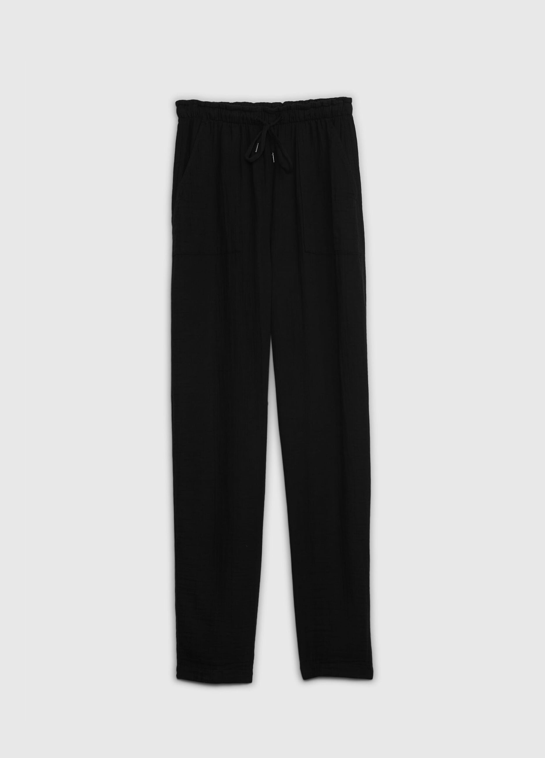 Straight-fit trousers in cotton gauze