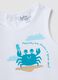 White pure cotton boys&rsquo; vest, regular fit, with crab prints_2