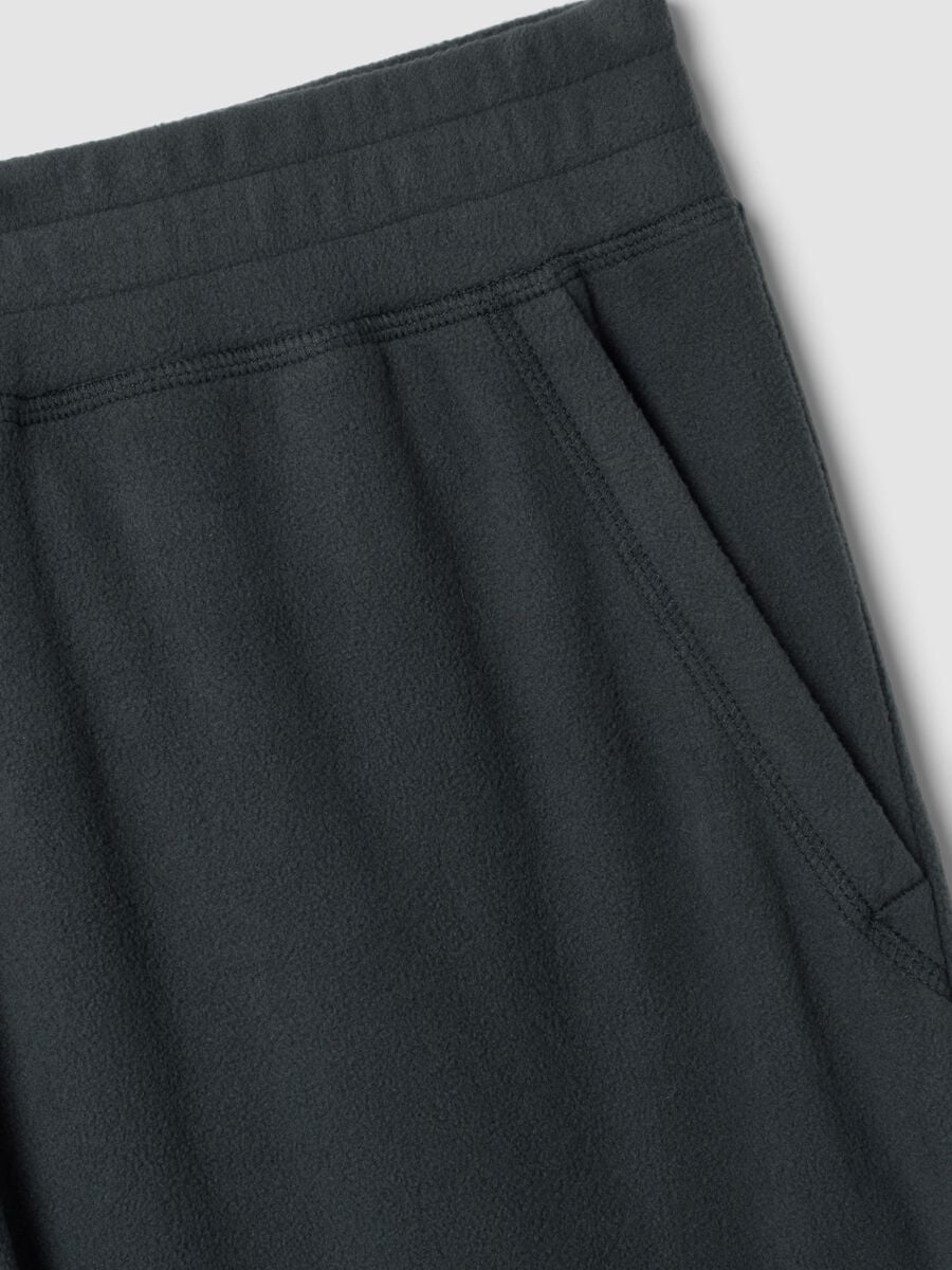 Grey fleece jogger trousers, regular fit_1