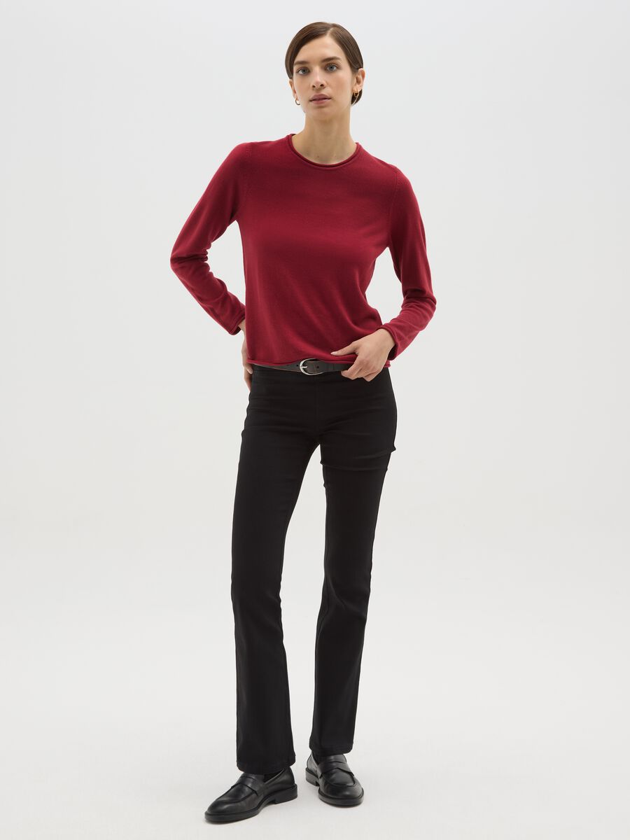 Red regular fit crew neck jumper_1