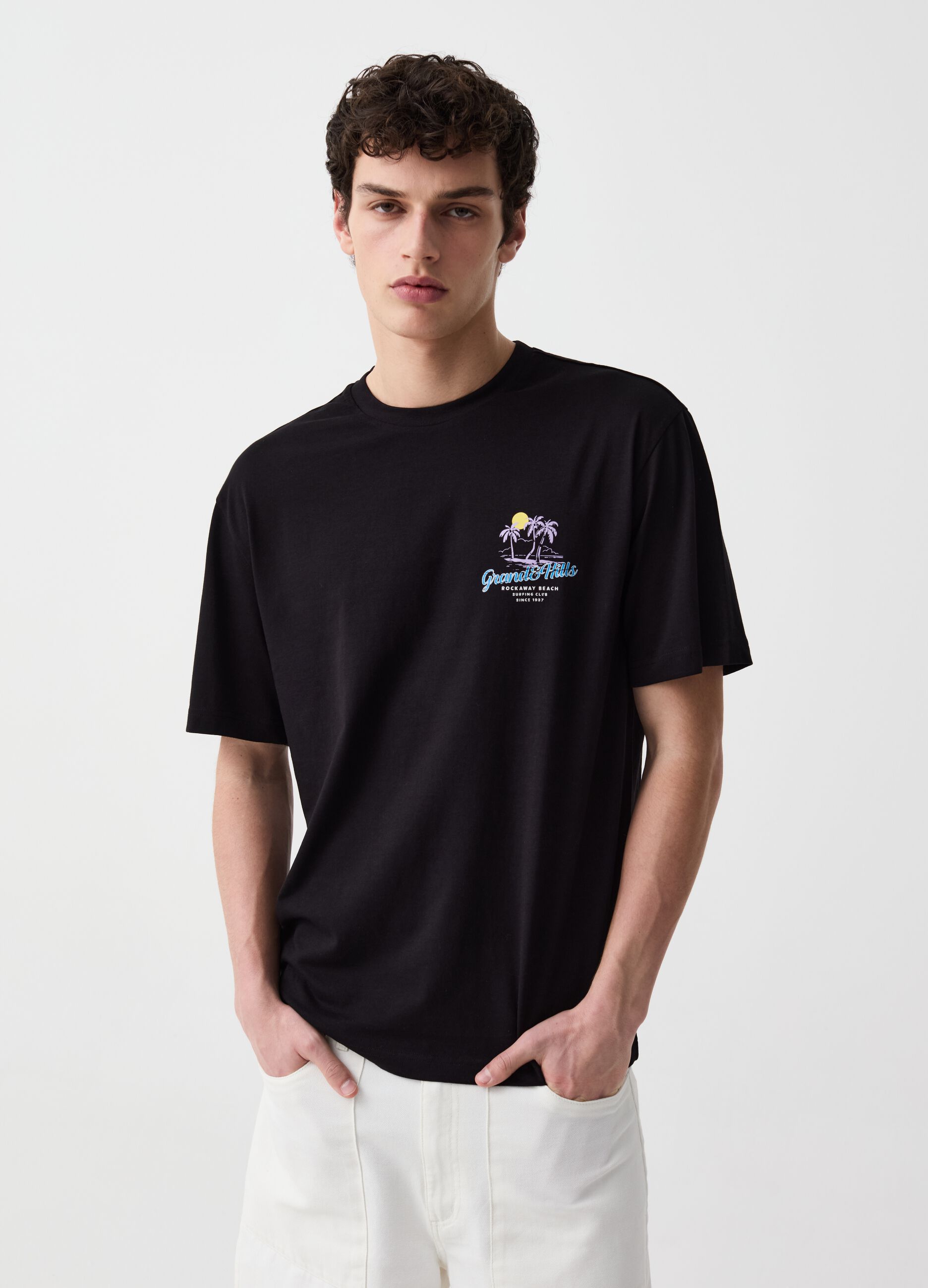 T-shirt with Rockway Beach Surfing Club print