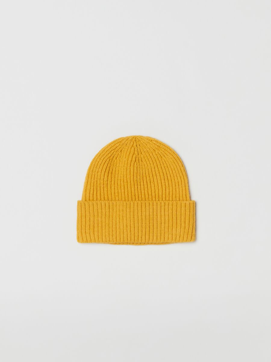 Ribbed beanie with turn-up_0