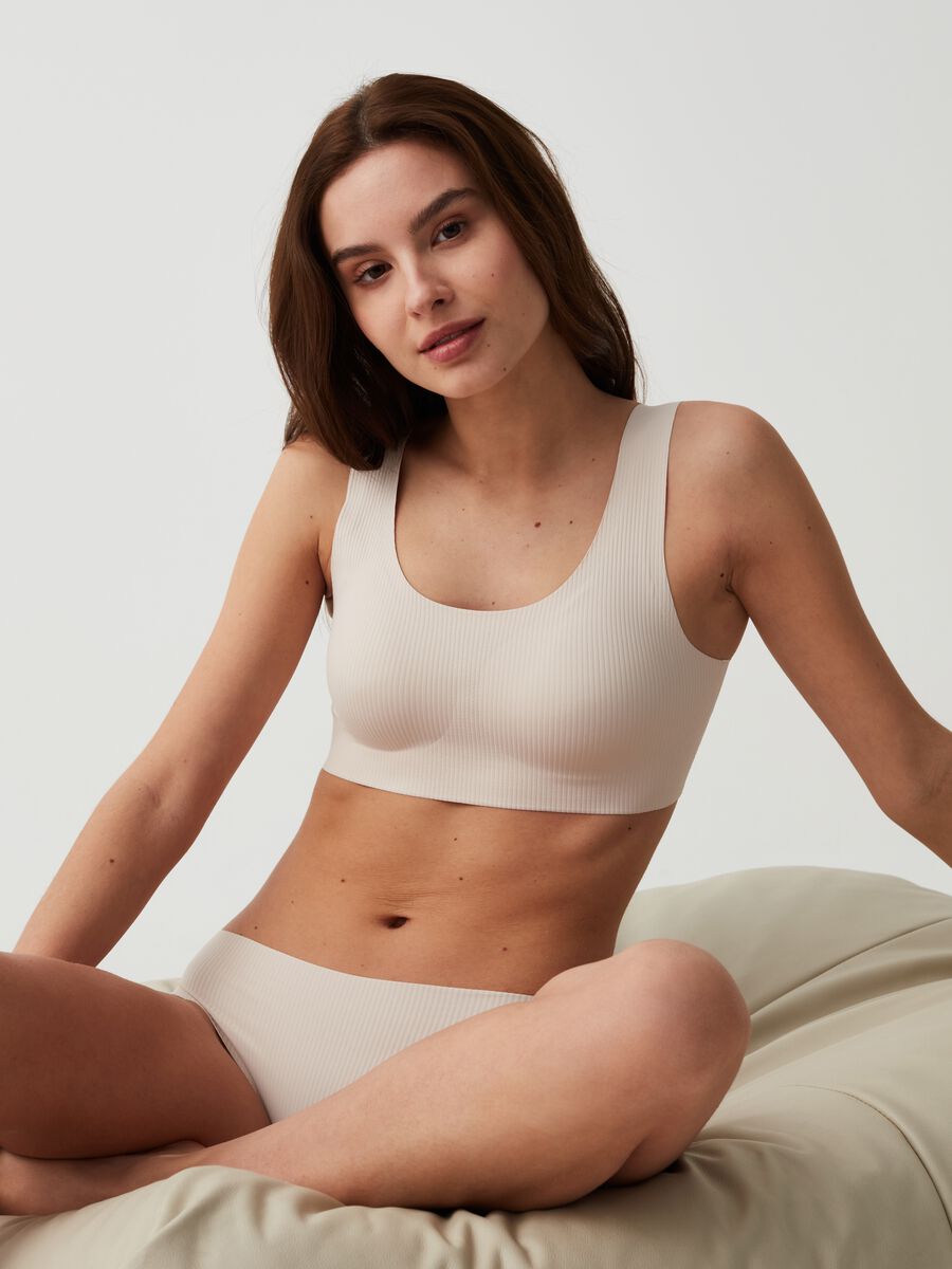 The One seamless Bralette in ribbed microfibre_0