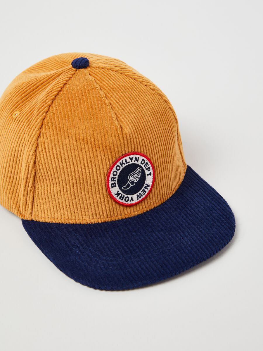 Two-tone corduroy baseball cap_1