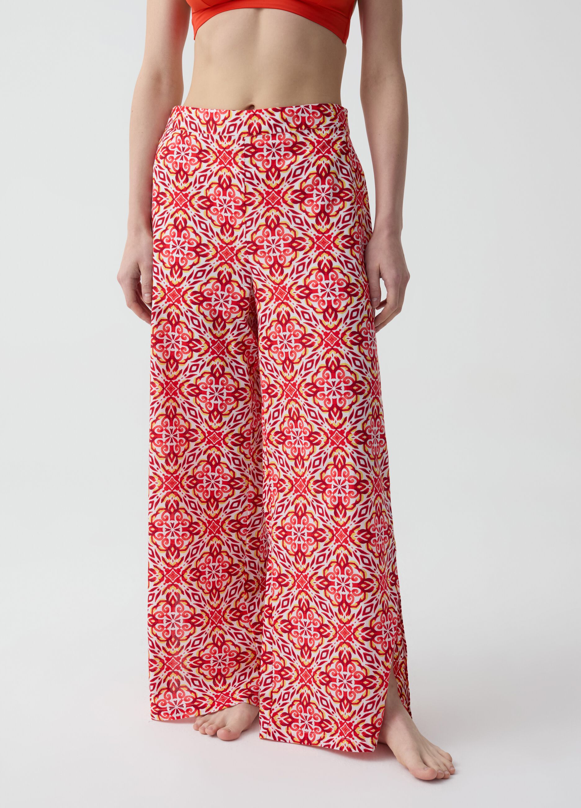 Positano summer trousers with print