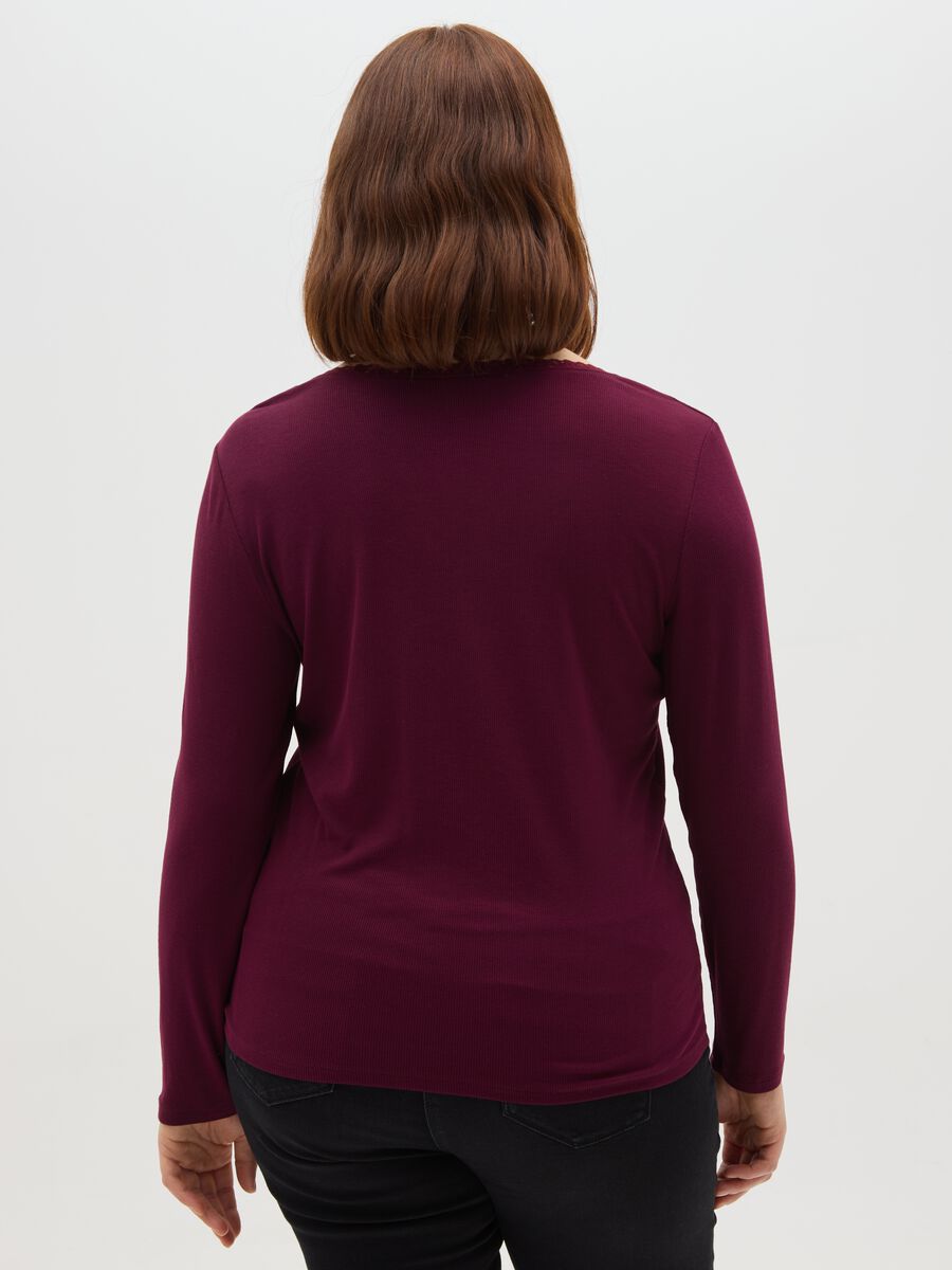 Red long sleeve regular fit T-shirt_2