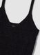Black pure cotton regular-fit vest top with open-knit texture_5