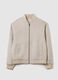 Beige wool blend bomber regular fit with zip_4