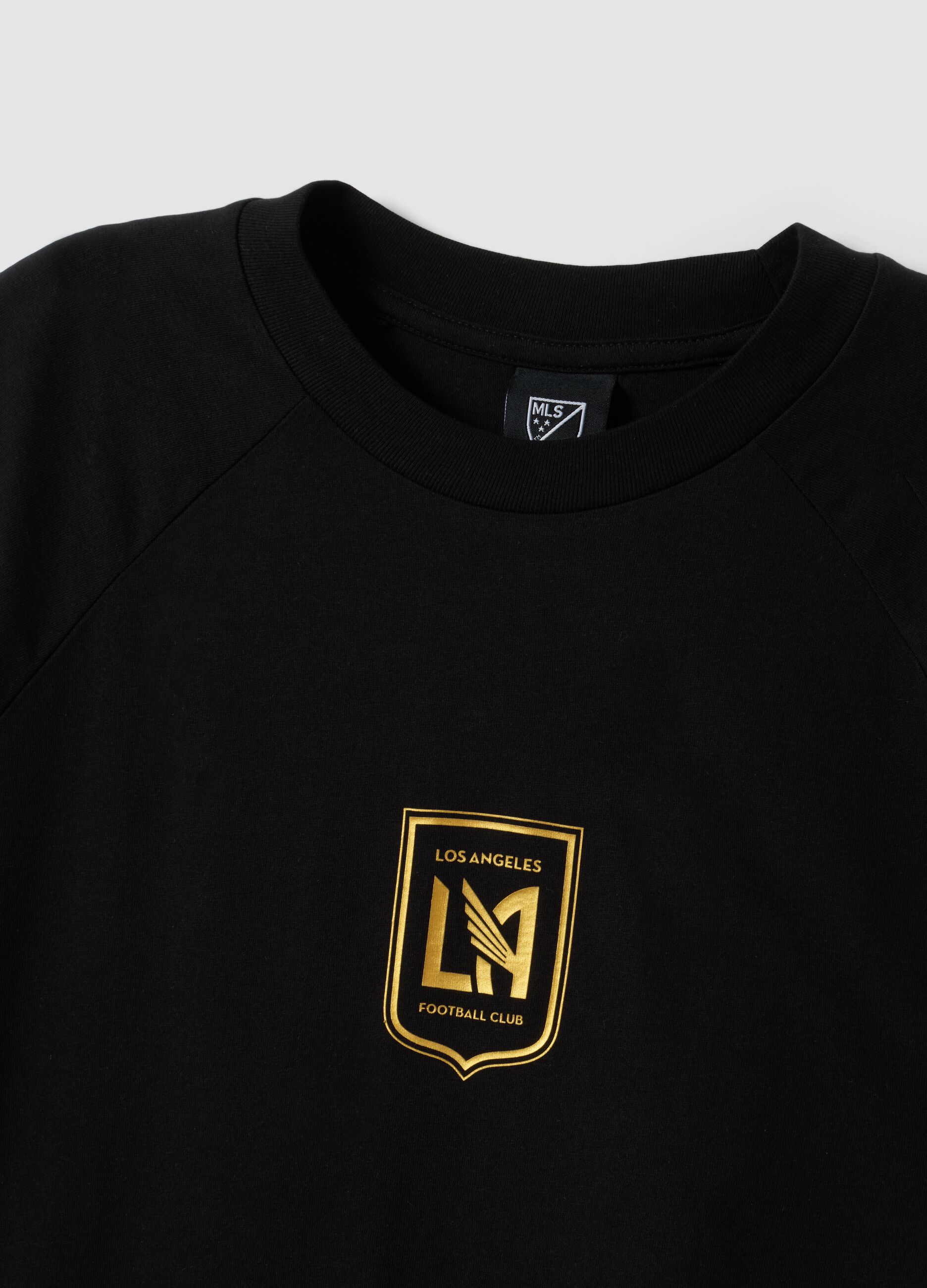 Schwarzes T-Shirt aus reiner Baumwolle mit Los Angeles FC Print