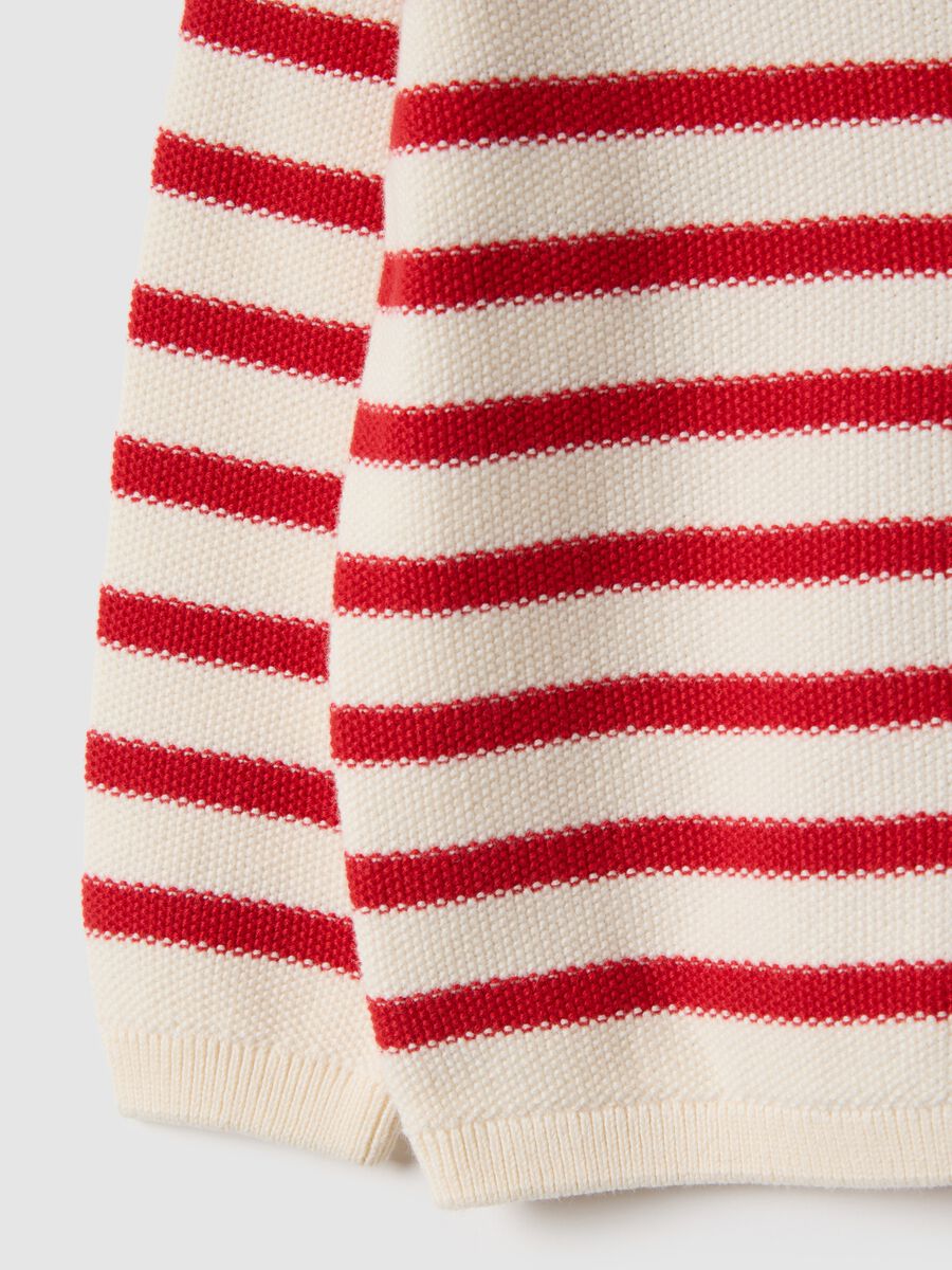 Girls' multicolour striped cardigan in pure cotton, regular fit_3