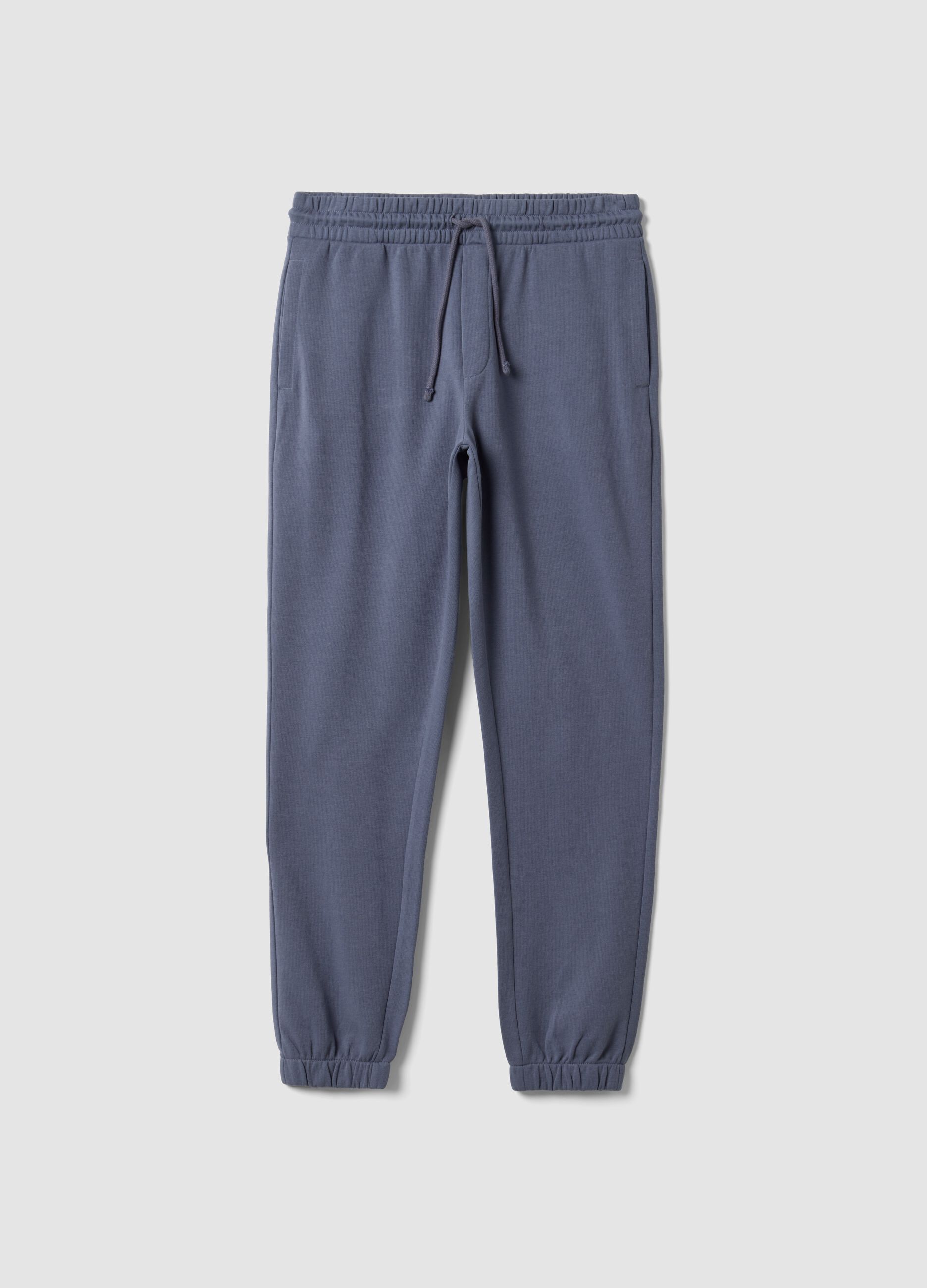 Grey cotton-blend joggers, regular fit