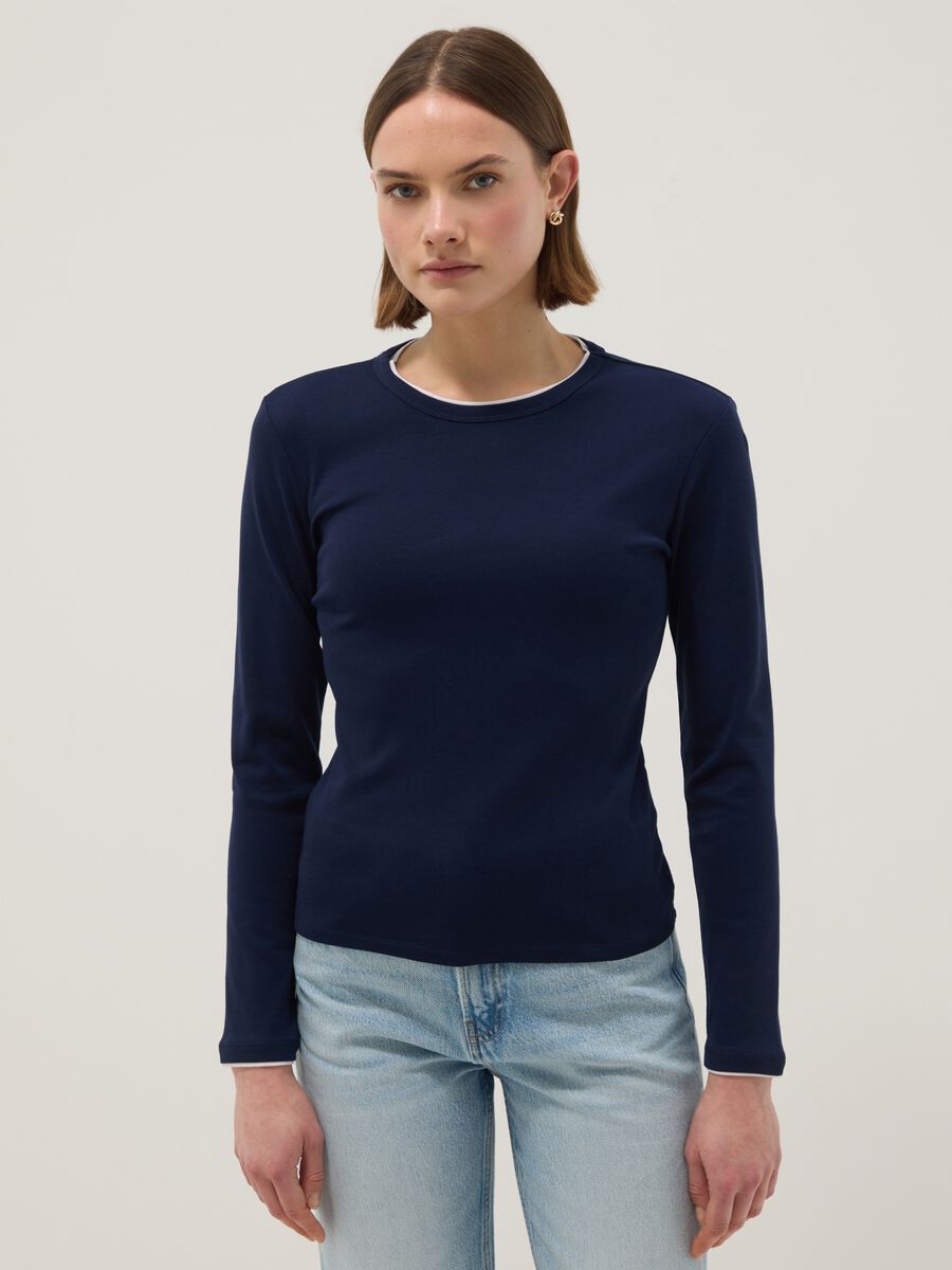 Pure Cotton Blue Long Sleeve Regular Fit Shirt_0