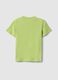 Green pure cotton regular fit T-shirt for kids with print_1