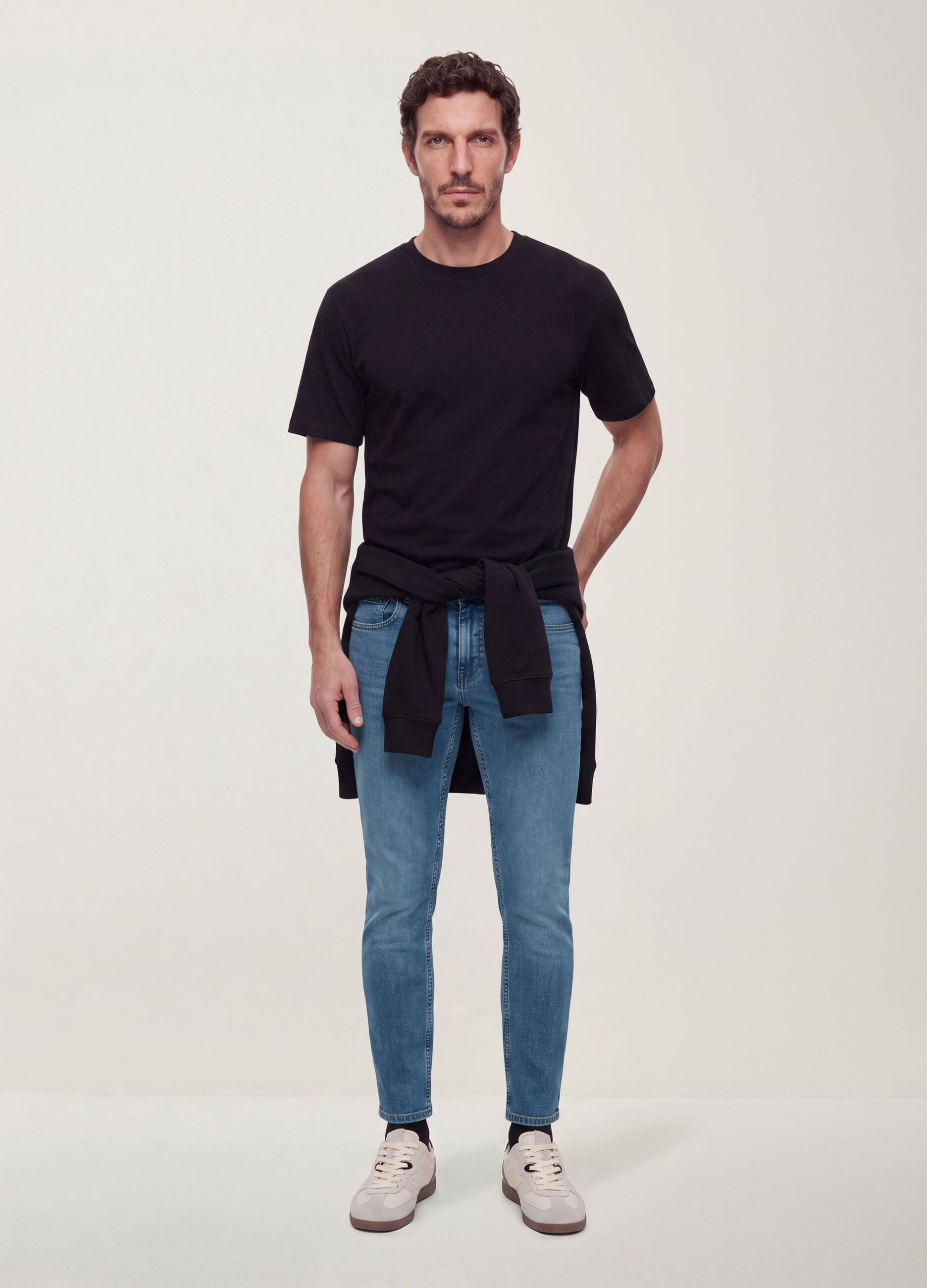 Light blue stretch-cotton skinny-fit denim jeans