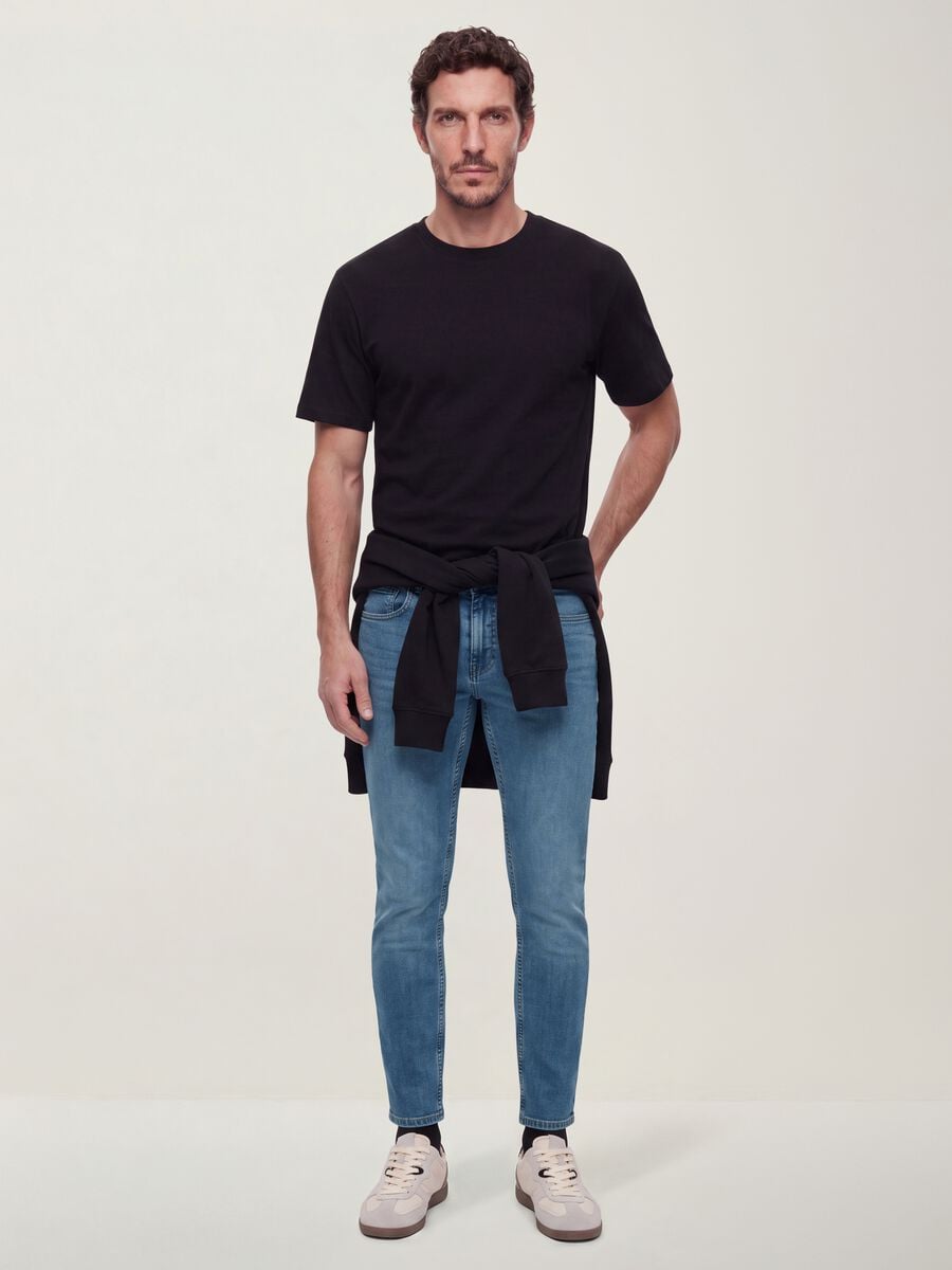 Light blue skinny-fit stretch cotton denim jeans_0
