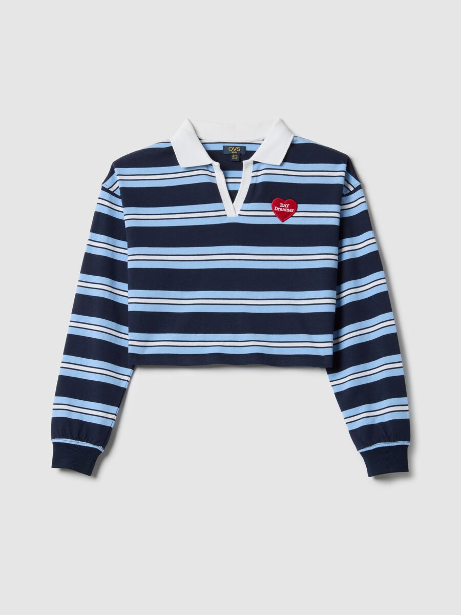 Girls' multicolour striped pure cotton polo, regular fit_3