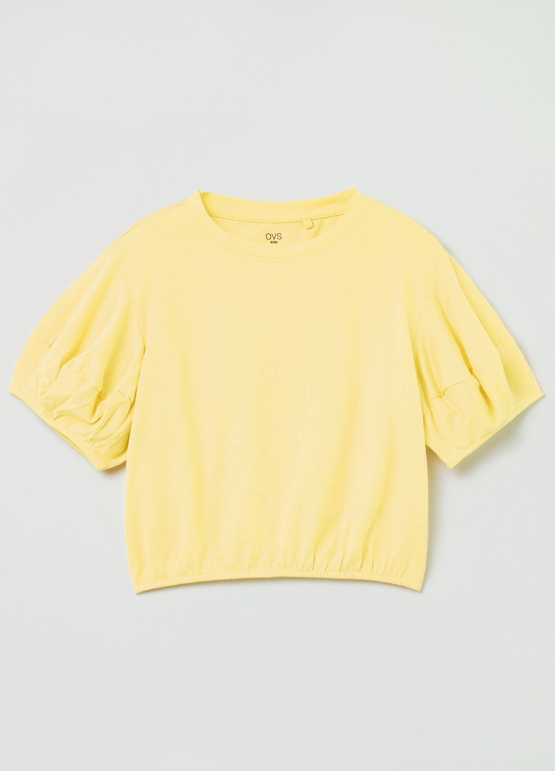 T-shirt in cotone con maniche a palloncino