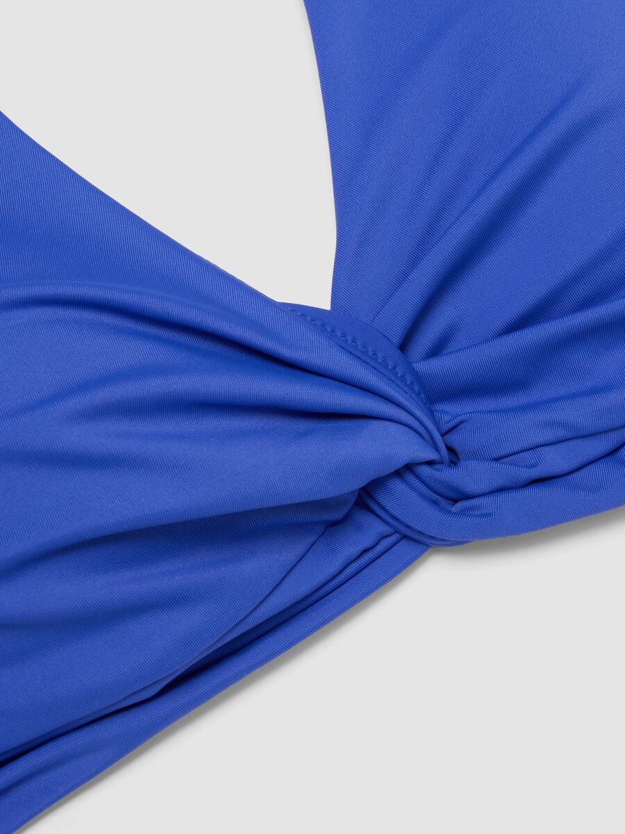 Blue stretch-fabric bikini top_5