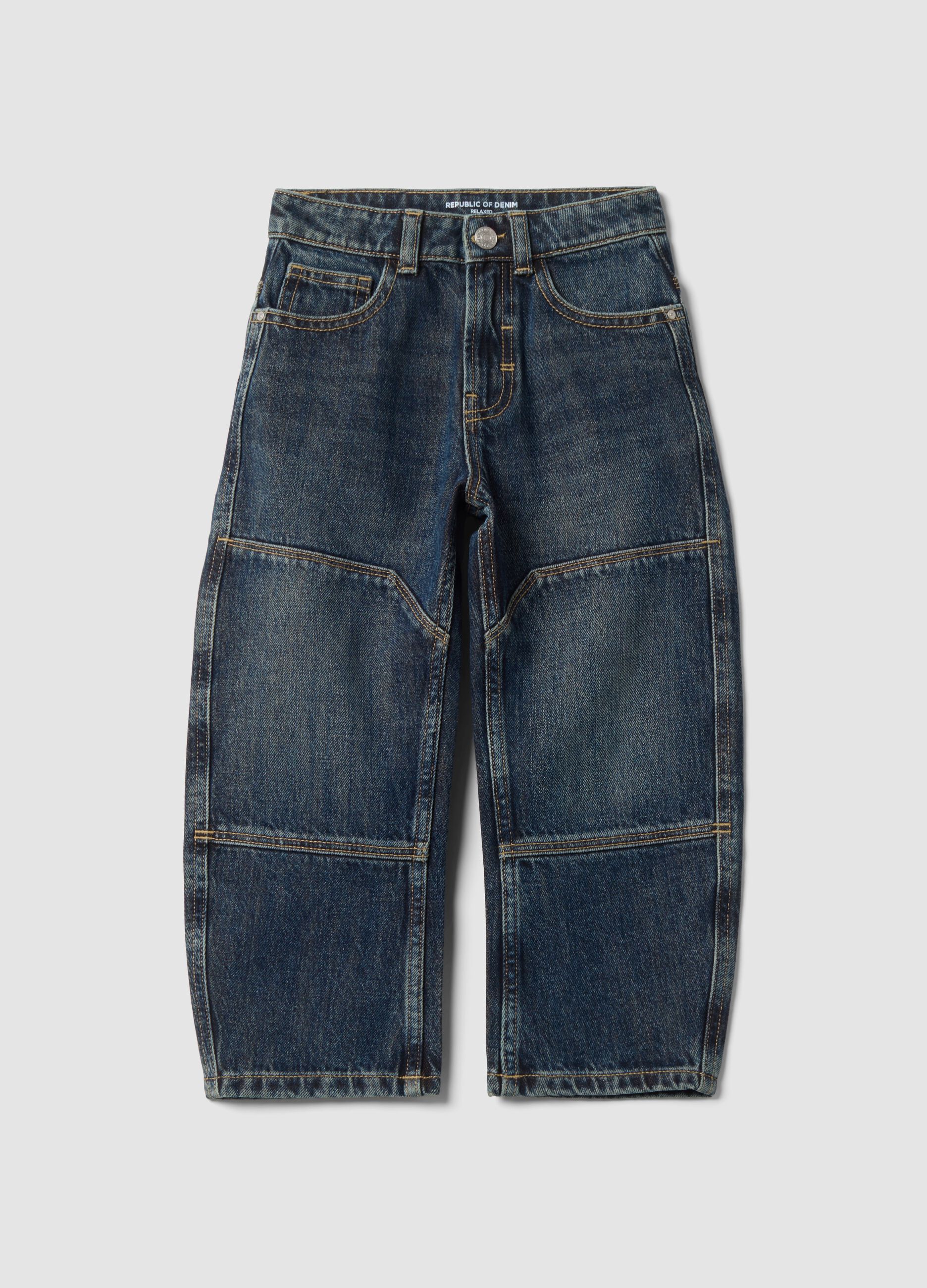 Blue relaxed-fit pure cotton jeans for boys