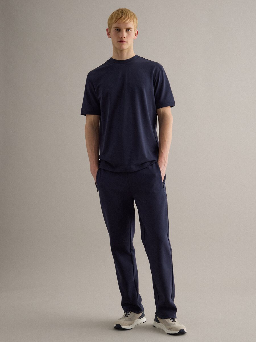 Blue relaxed fit crew neck t-shirt in stretch cotton_2