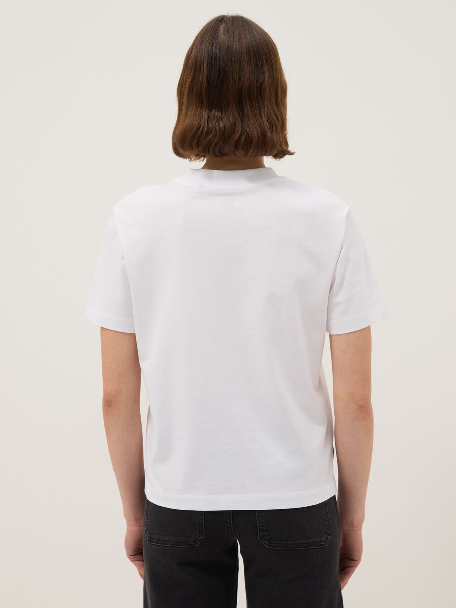 White crew neck pure cotton t-shirt regular fit_2