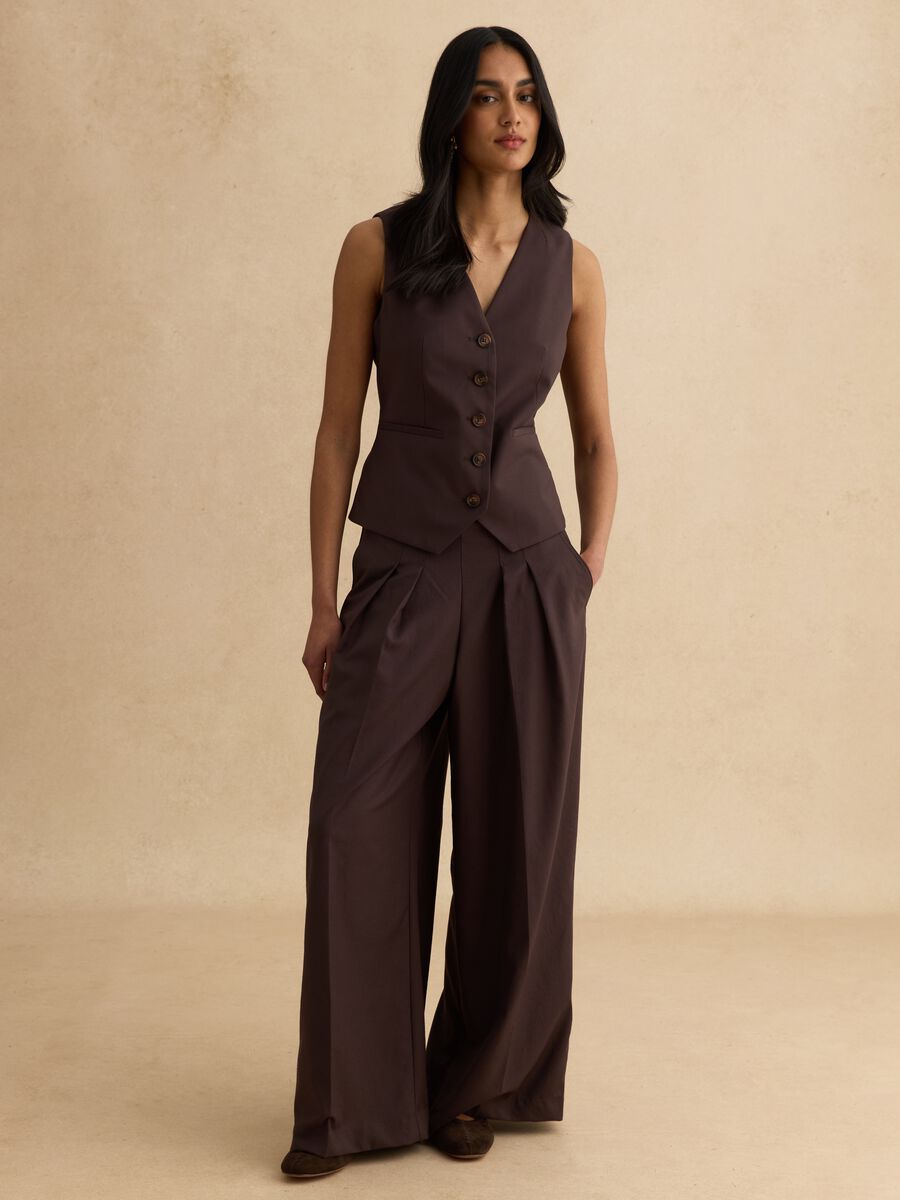 Brown wide-leg trousers_0