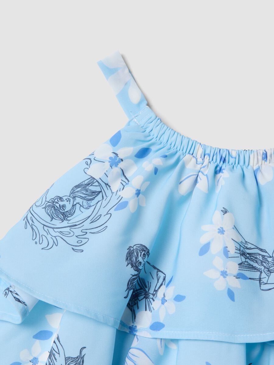 Light blue ruffle dress with floral print_3