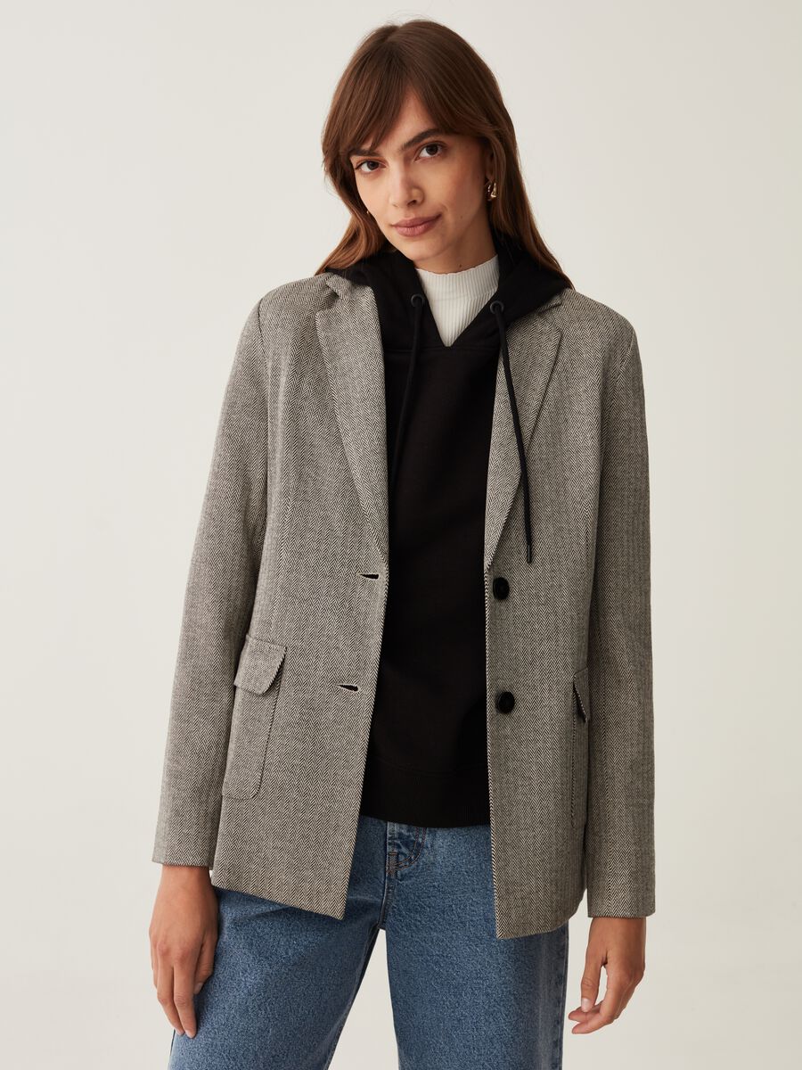 Single-breasted blazer with pockets_3