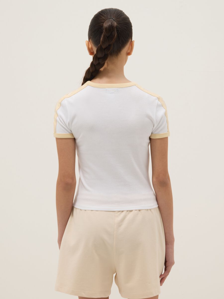 Girls&rsquo; white stretch cotton T-shirt, regular fit_1