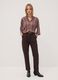 Brown regular-fit striped print blouse_1