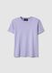Purple short-sleeved cotton blend T-shirt regular fit_4